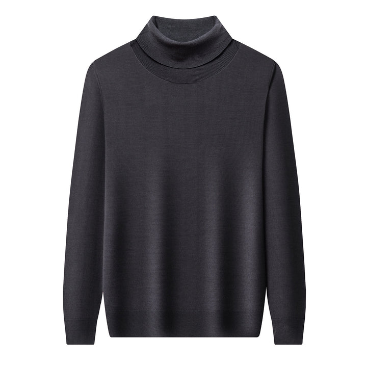 Men's wool pullover, 100% wool, roll neck, machine washable