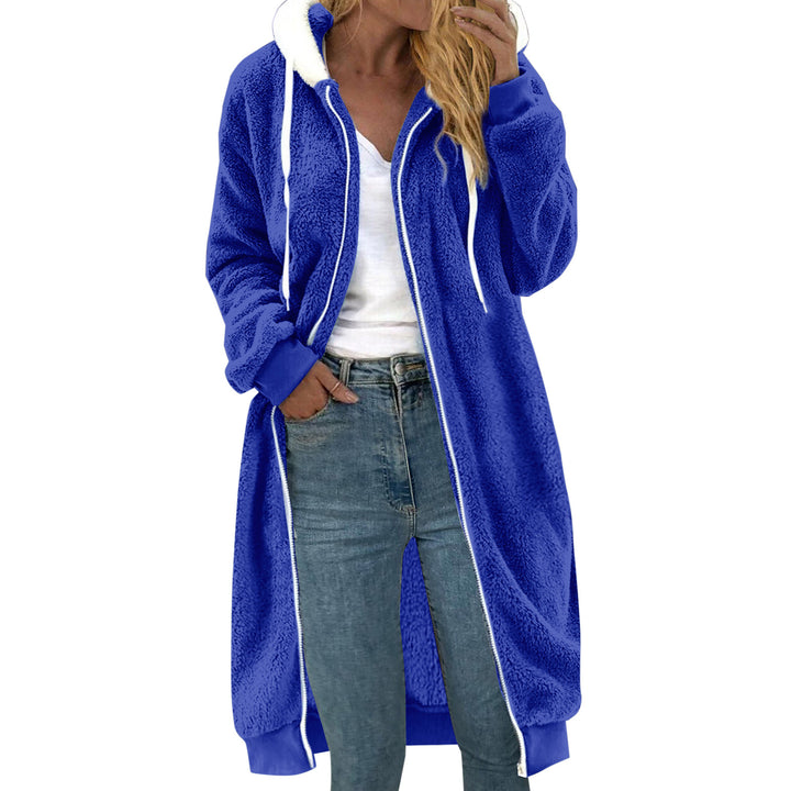 Women’s plush coat, double-sided, with hood