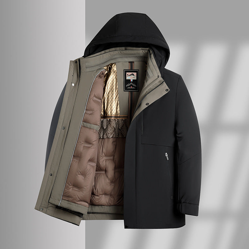 Men's down jacket with removable lining