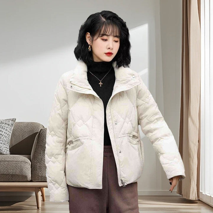 Short, padded women's down jacket