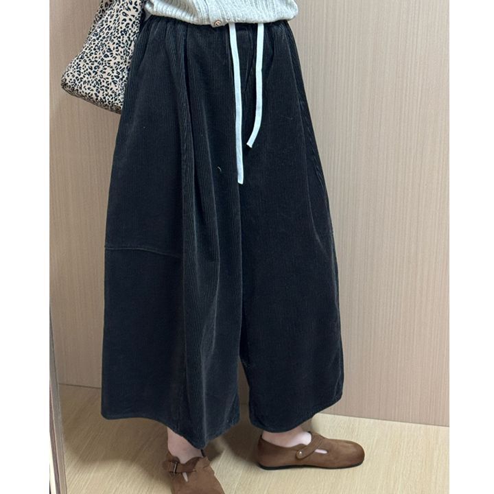 Women's wide-leg corduroy pants, lined