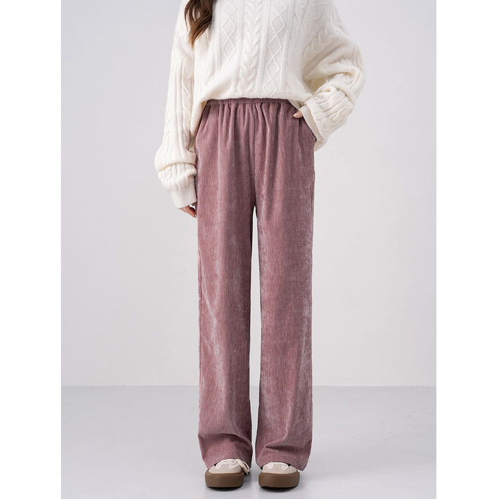 Chenille-cord-pants with wide leg, warm and flowing