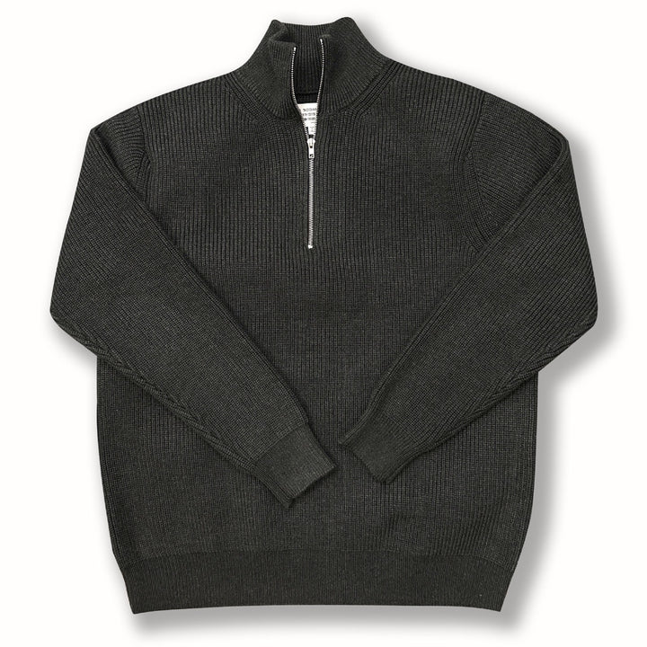 Unisex knitted pullover with zipper, cotton blend