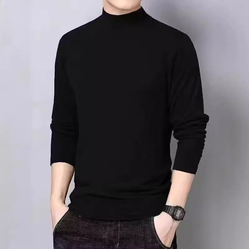 Men's long sleeve shirt with stand-up collar, padded