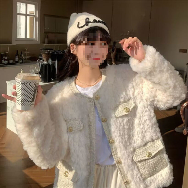 Padded teddy fleece jacket in classic style