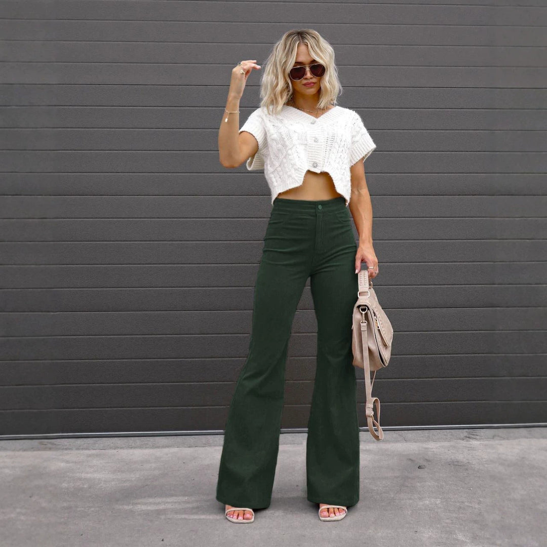Women's corduroy pants with flared leg