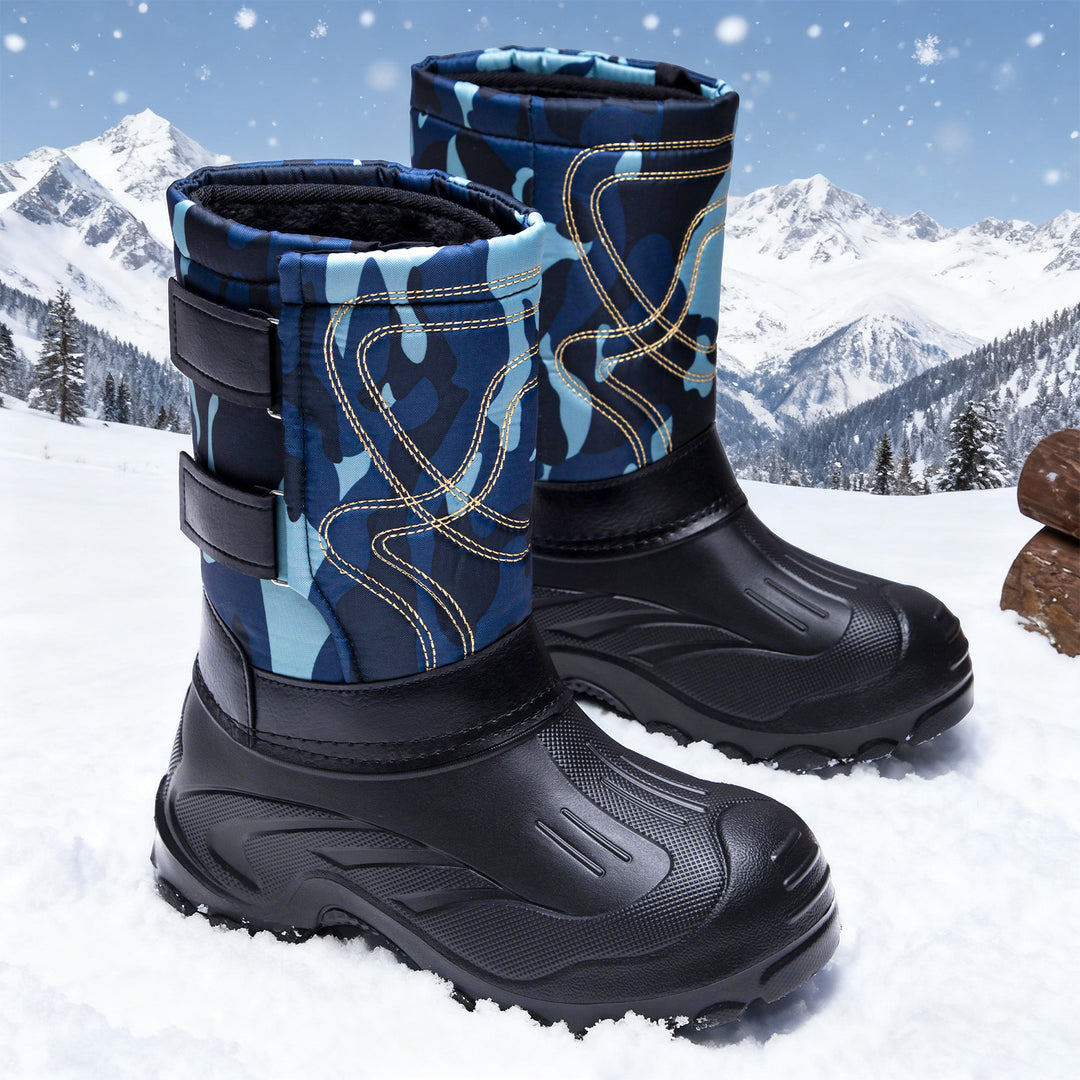 Padded men's winter boots for slipping on