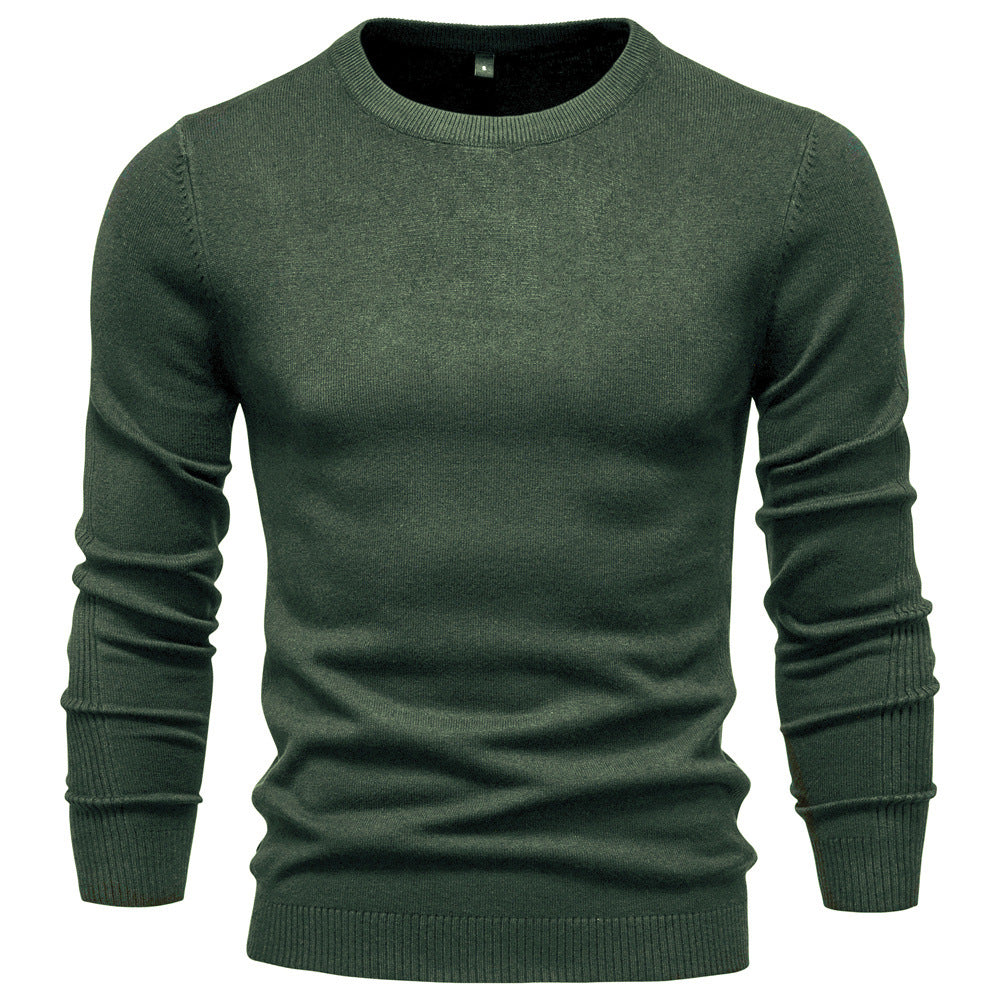 Men's turtleneck sweater, solid color, casual