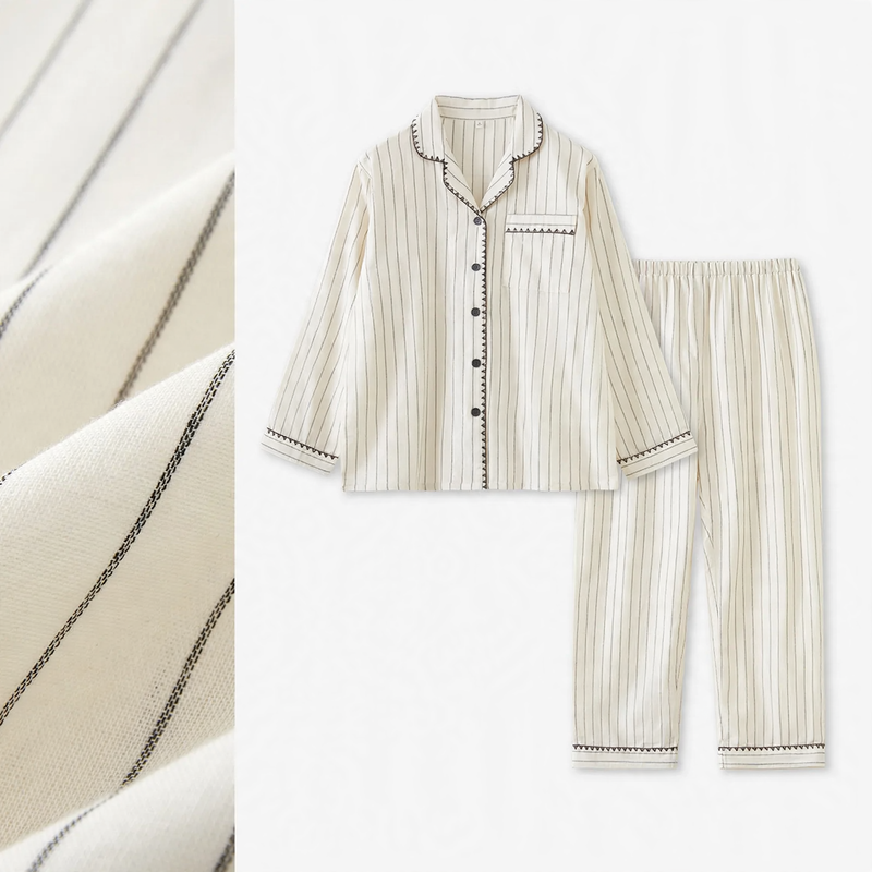 Cotton Pajama Set for Couples, Gauze Fabric