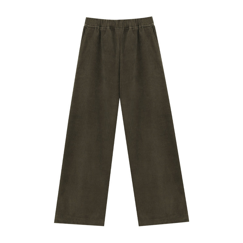 Padded women's corduroy pants with straight leg