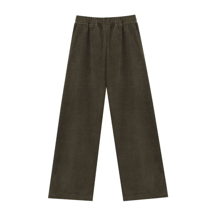 Padded women's corduroy pants with straight leg