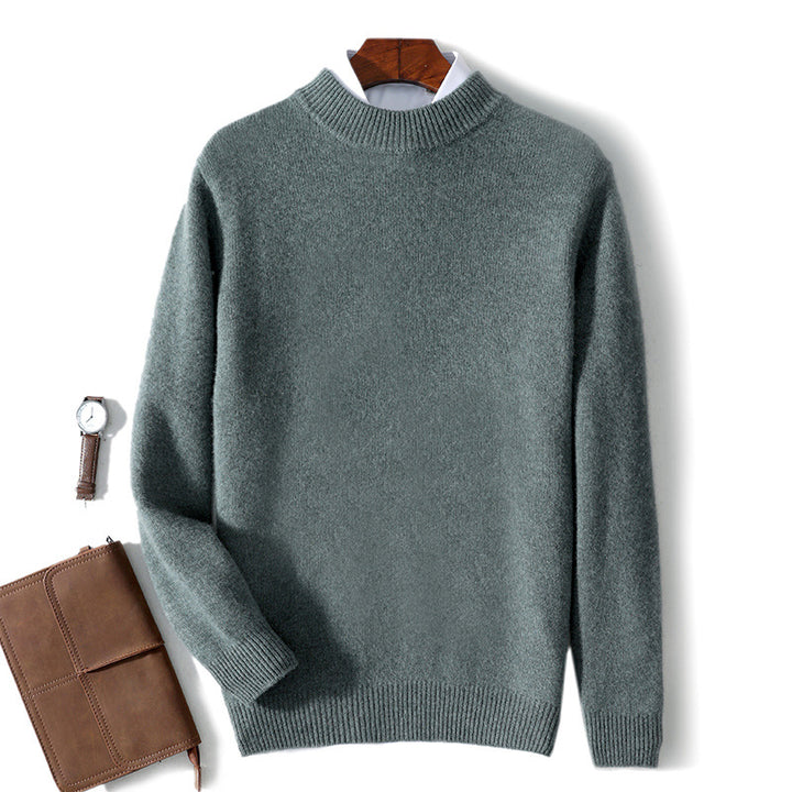 Men's Wool Sweater, Stand-Up Collar, Business Casual