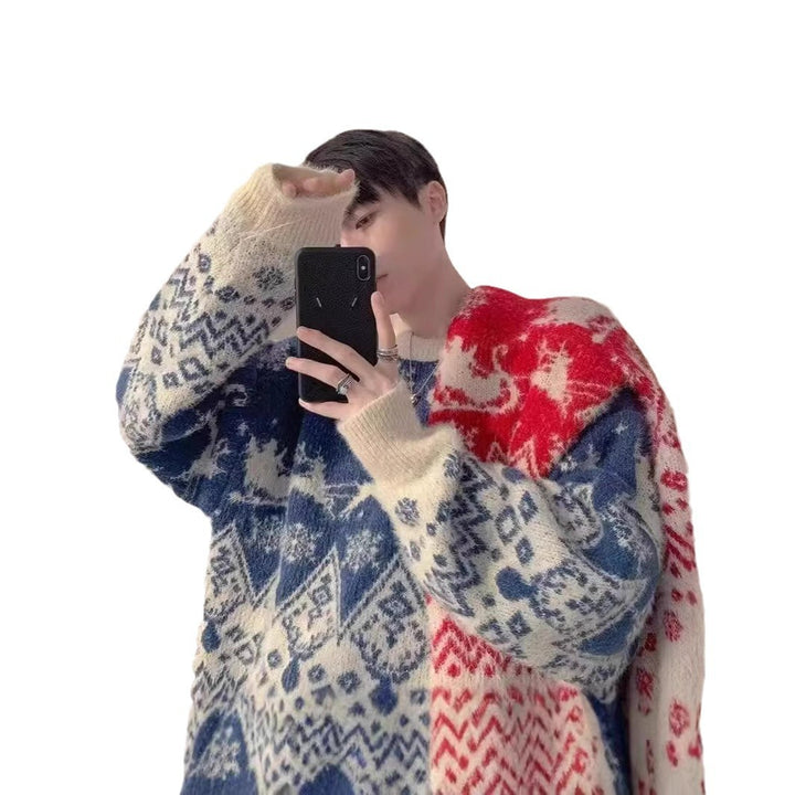 Loose knit sweater for couples