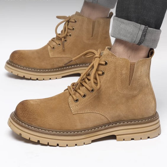 Men's leather ankle boots, British style