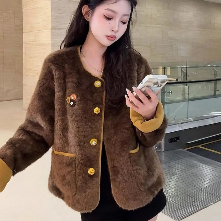 Cozy lamb fleece jacket, lined