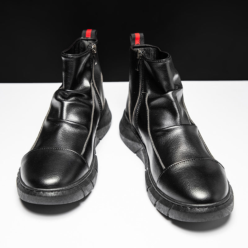 Fashionable men's work boots, ankle-high