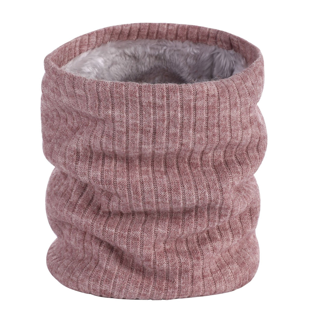 Fleece-lined knitted neck warmer for men and women
