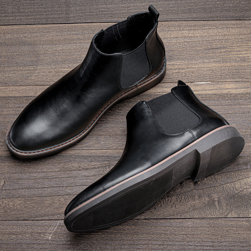 Men's Chelsea boots, synthetic leather, non-slip rubber sole
