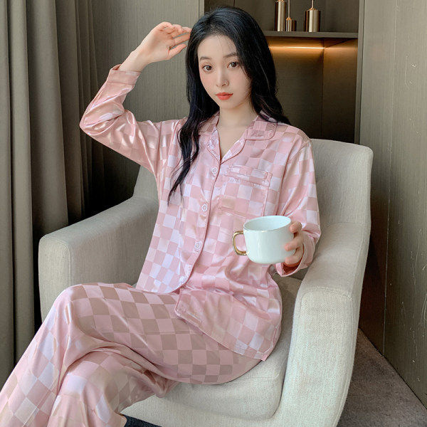 Women's pajamas, long, checked