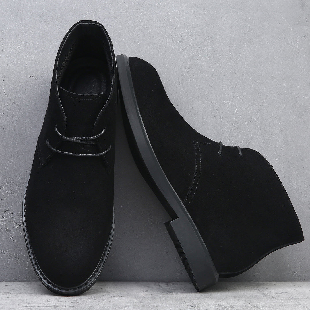 Men's desert boots, suede look, high fit