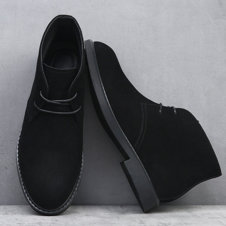 Men's desert boots, suede look, high fit