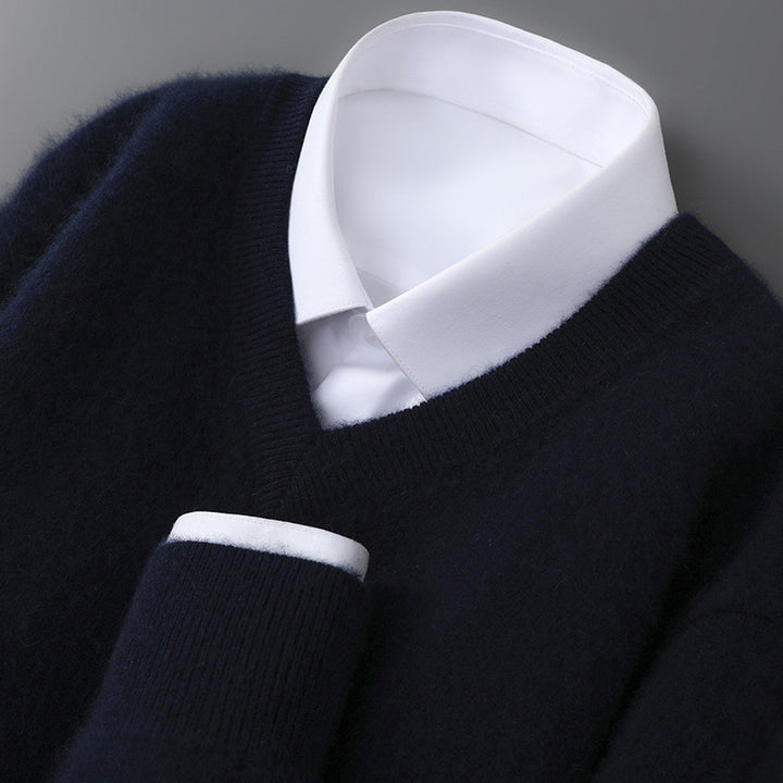 Men's Wool Sweater, V-Neck, Long Sleeved