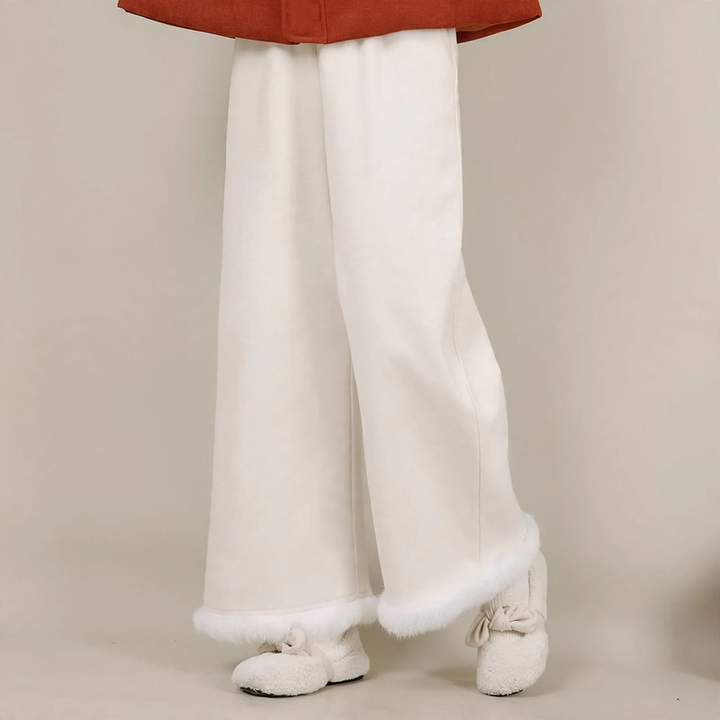 Women's cord pants in Japanese style, ankle-length