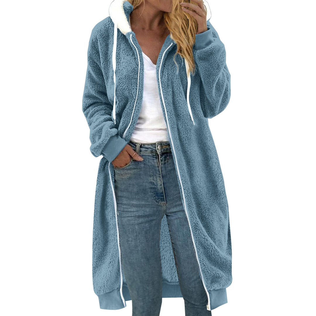 Women's Reversible Coat made of Faux Fur with Hood