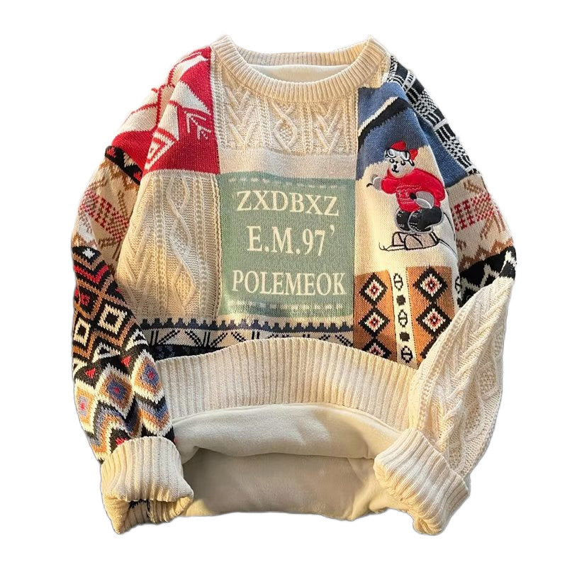 Padded knitted sweater, Unisex, winter model