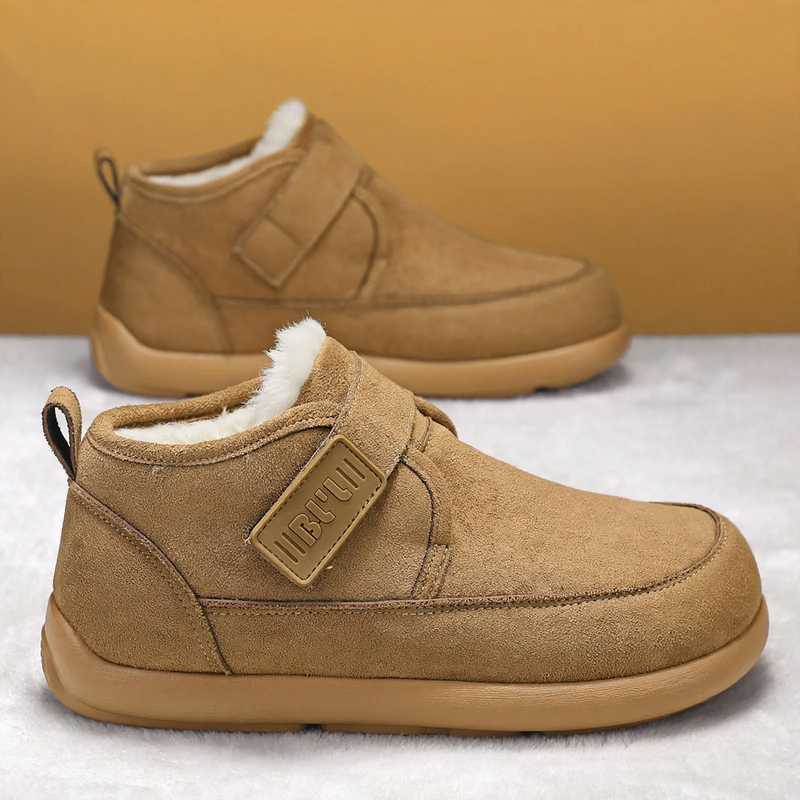Warm men's winter boots, lined, ankle-high
