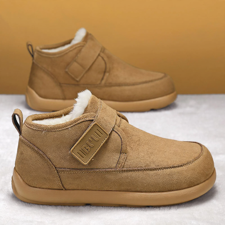 Warm men's winter boots, lined, ankle-high