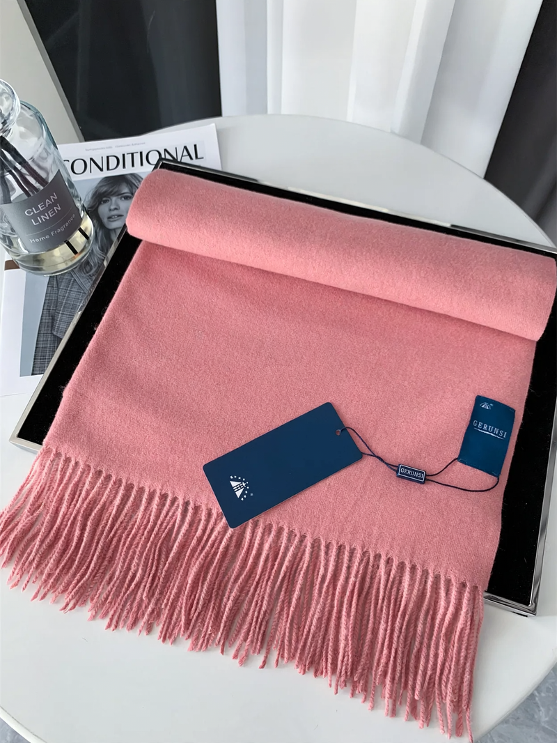 Cashmere scarf, solid color, 200x68 cm