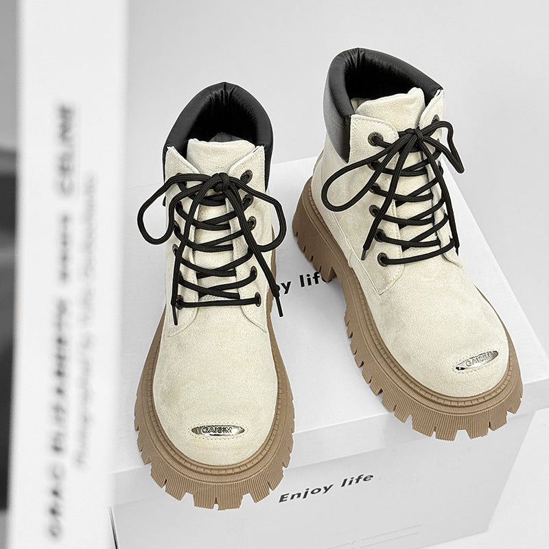 Men's boots, high shape, suede look