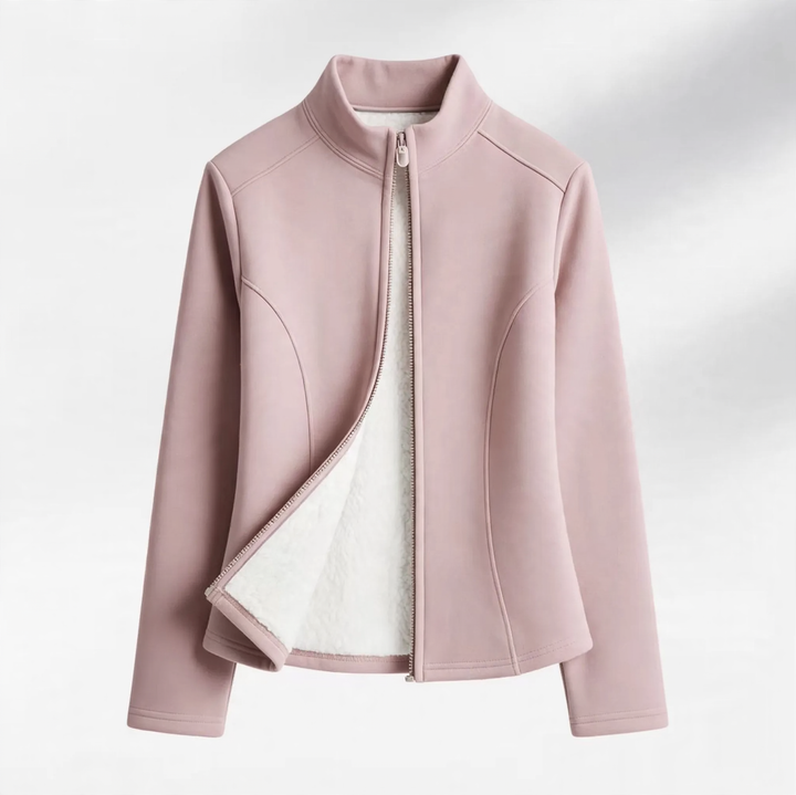 Padded yoga jacket with zipper and tailoring