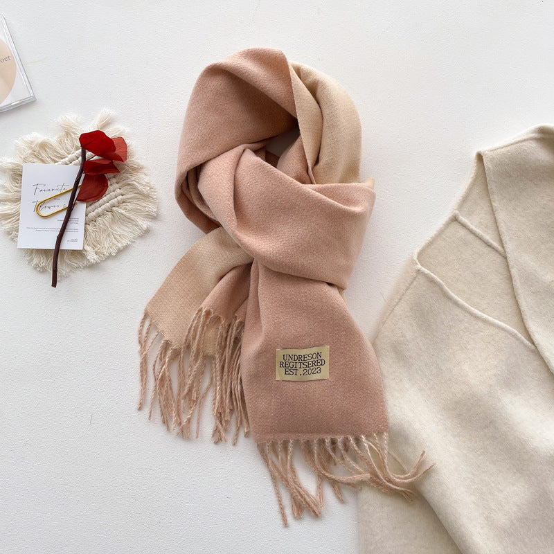 Reversible scarf made of cashmere imitation, 200x65cm