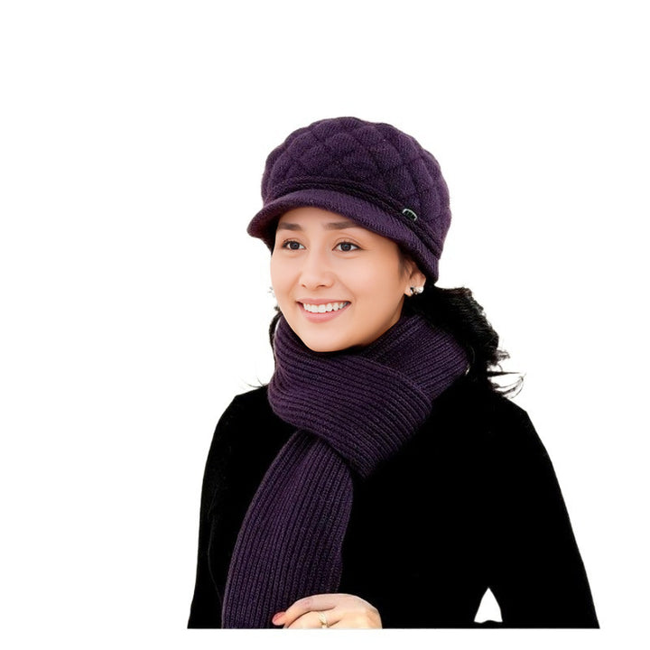 Winter Set: Knitted beret and scarf for women