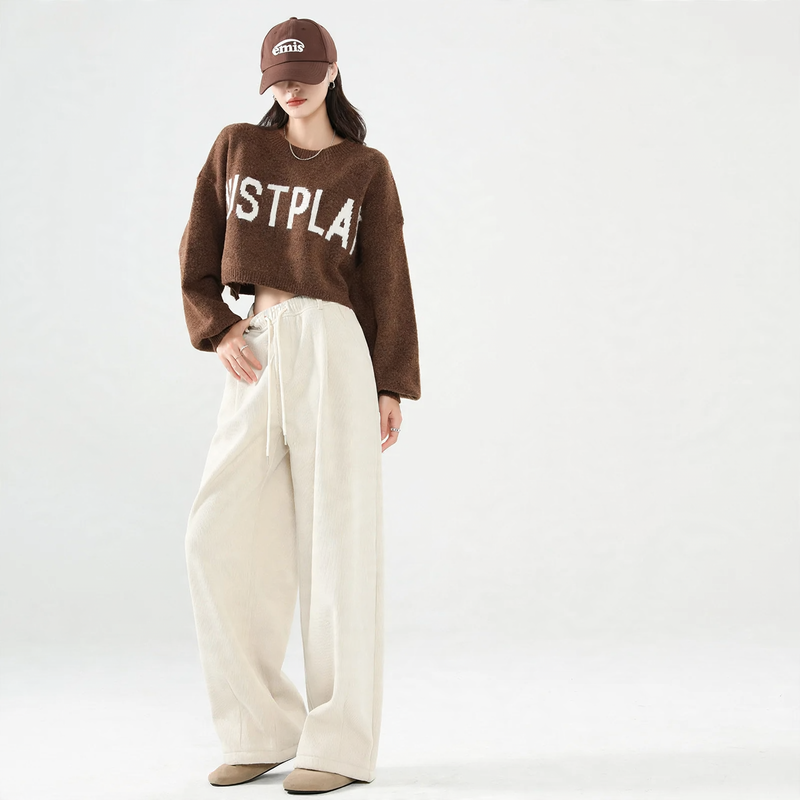 Padded corduroy leisure trousers