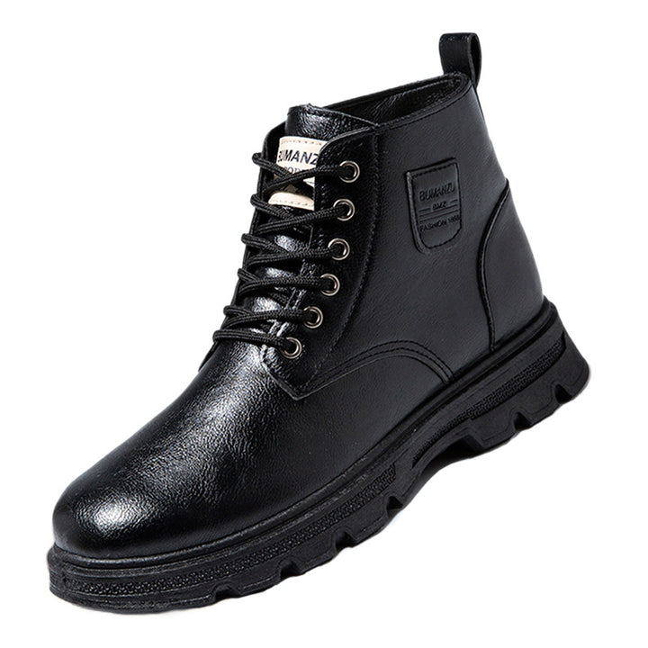 Men's ankle boots made of genuine cowhide leather, lined