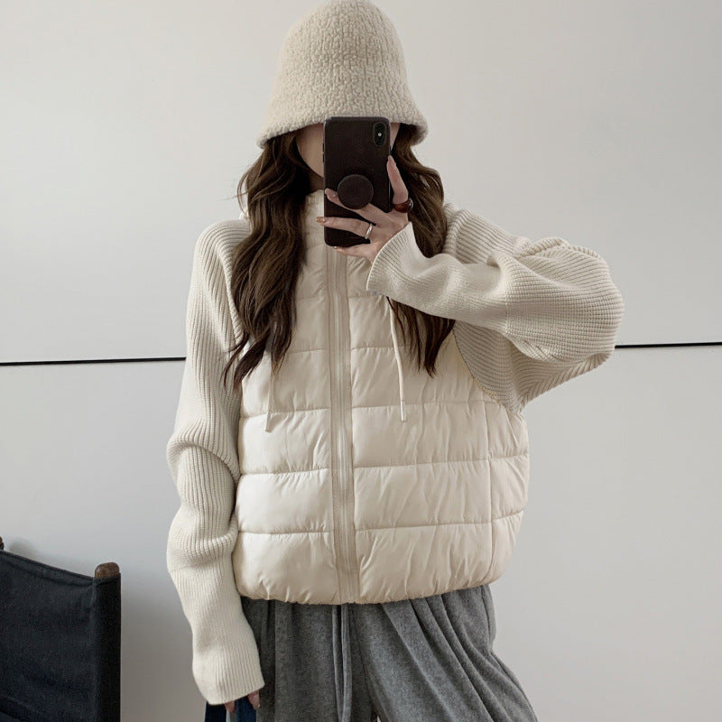 Light women's quilted jacket with hood