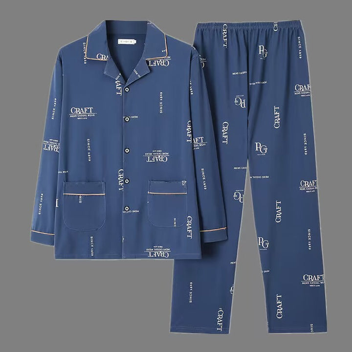 Men's Pajama Set, 100% Cotton, long-sleeved, buttoned