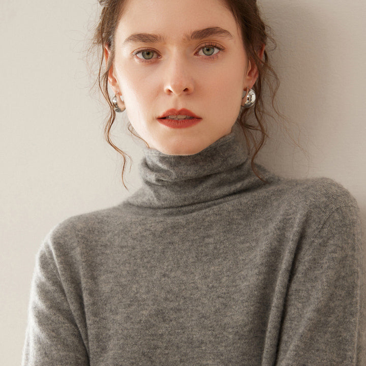 Women's Cashmere Undershirt, Stand Collar, Soft