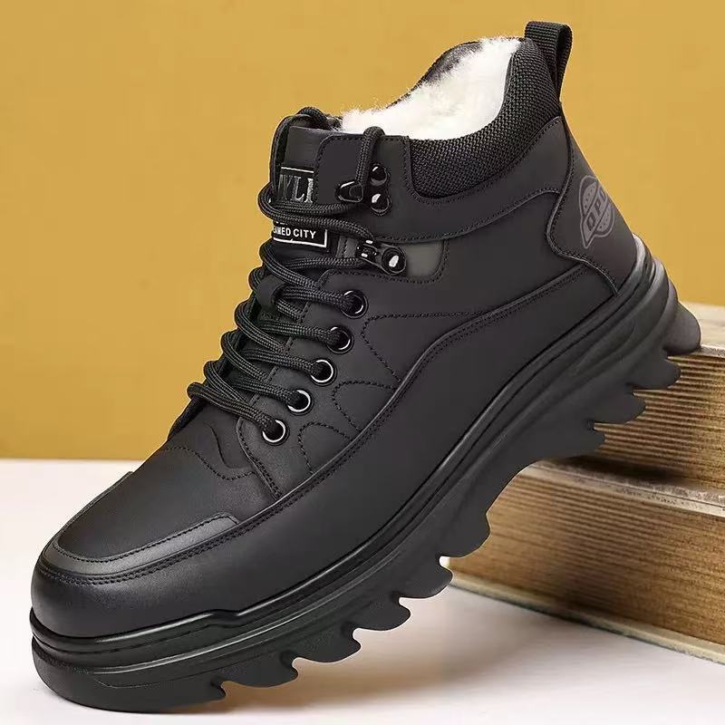 Padded men's winter boots in business style