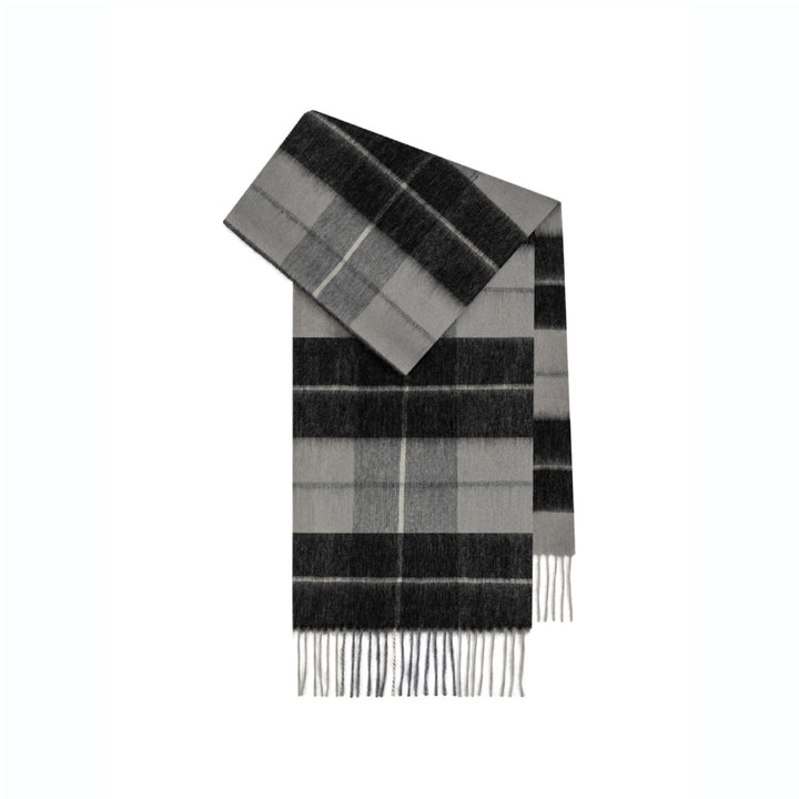 Wool scarf with check pattern, 180x30 cm