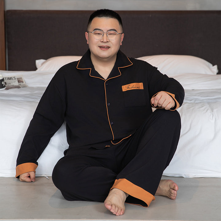 Men's Pajama Set, Cotton, Long Sleeve, Plus Sizes