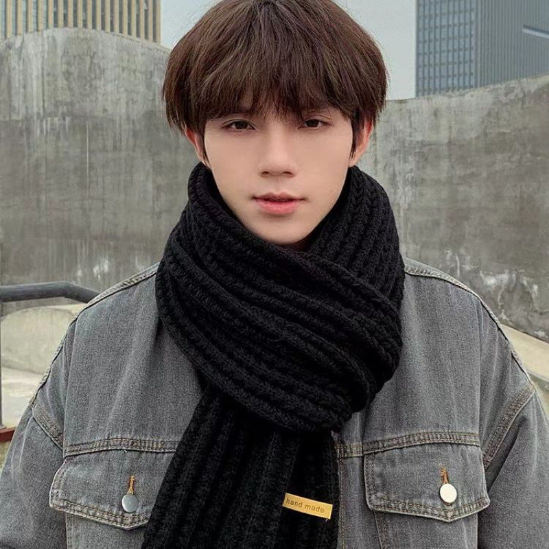 Solid color knitted scarf for women and men