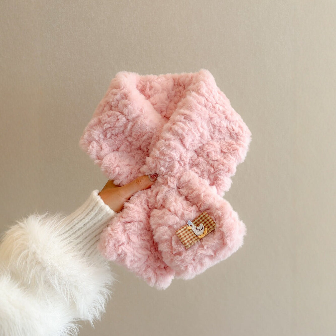 Fluffy faux fur scarf, 80x11 cm