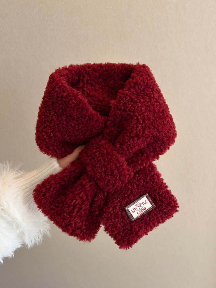 Thick lamb fleece scarf, 85x12 cm