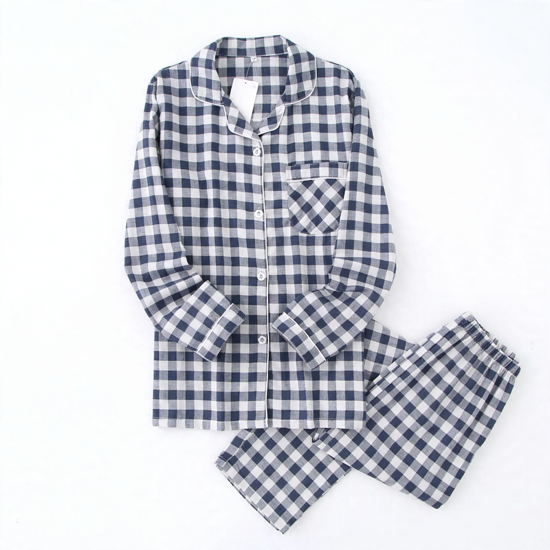 Pair Pajama Set made of double-layer cotton muslin