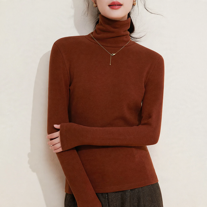 Women's turtleneck sweater, warming, knit