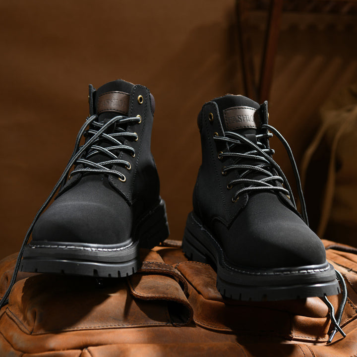 Men's work boots, water-repellent, with platform sole